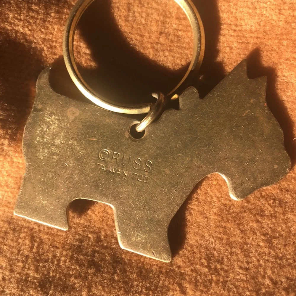 Scottie dog vintage style key ring